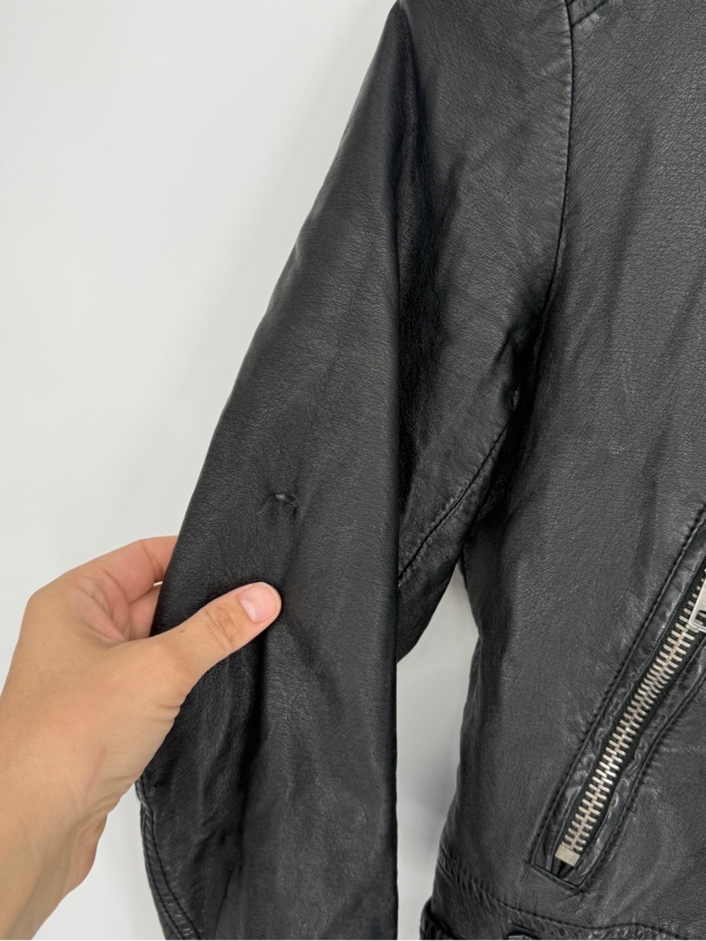 Free People Vegan Leather Moto Jacket Size S - Picture 6 of 8